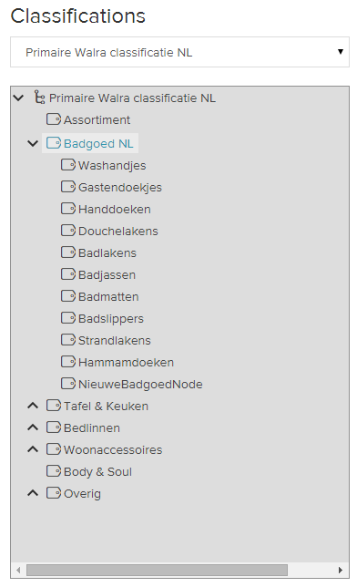 Classificatie indeling assortiment voorbeeld