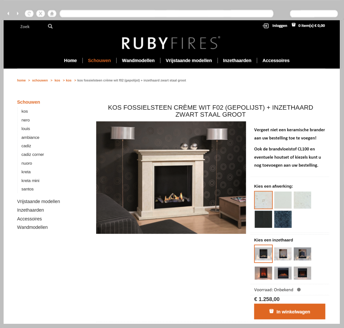 Ruby Fires webshop voorbeeld van de productbundels