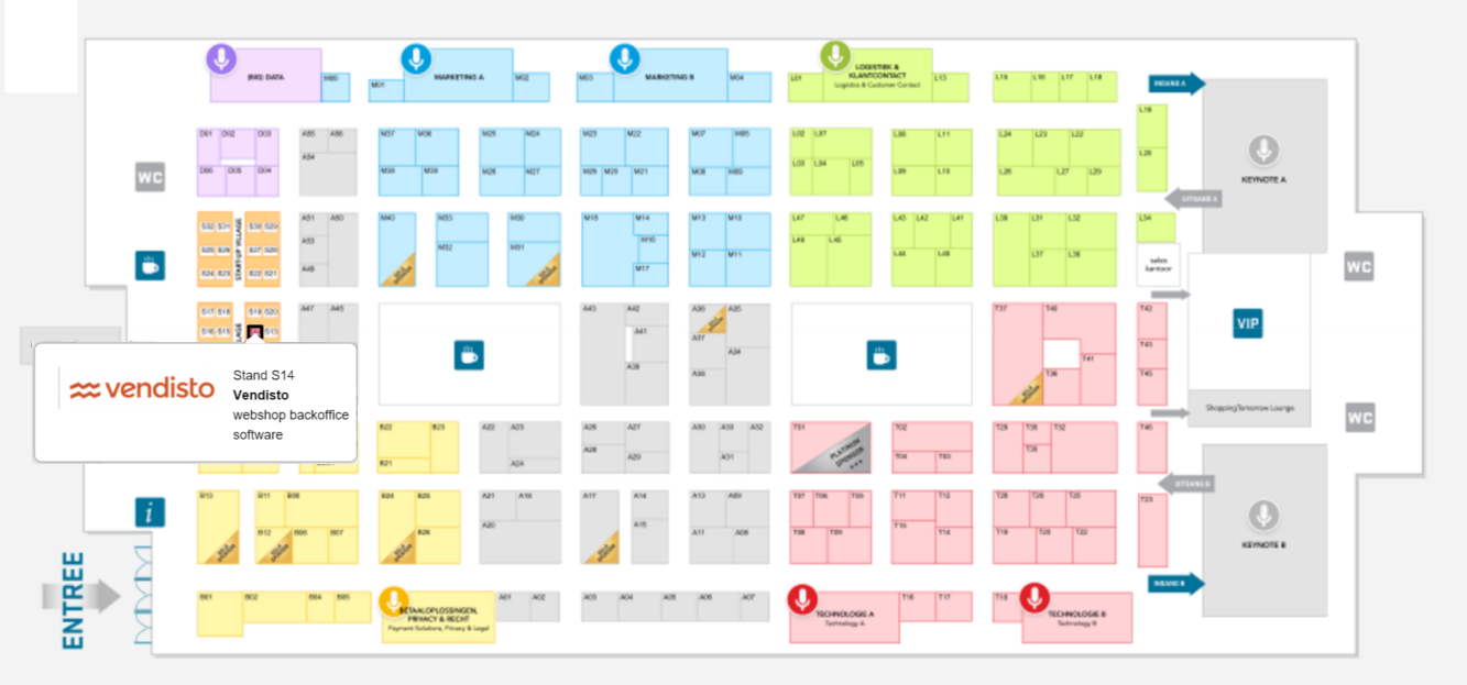 PLattegrond WWV met Vendisto op stand S14